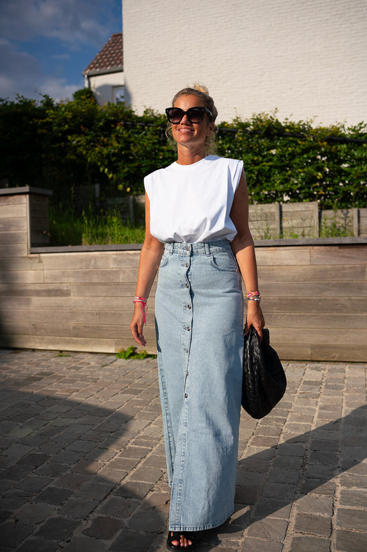 Katy Long Denim Skirt